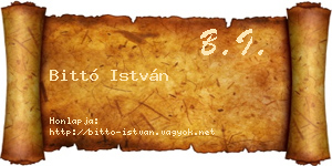 Bittó István névjegykártya